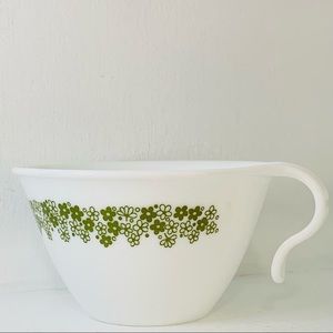 Vintage Corelle Spring Blossom Green Crazy Daisy Cups Set of 4